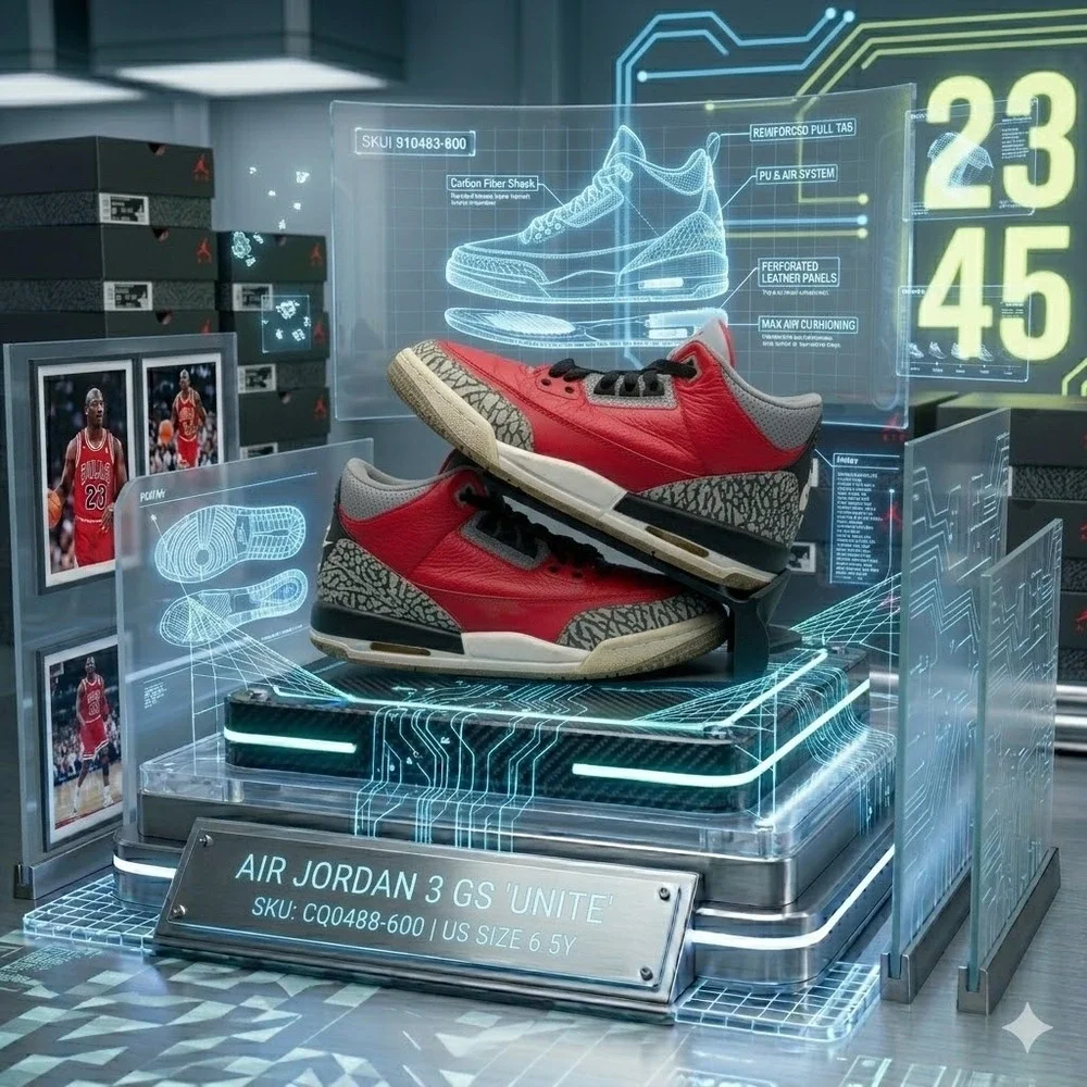 Jordan 3 Retro SE Unite Fire Red CQ0488-600 6.5Y‎ 8W